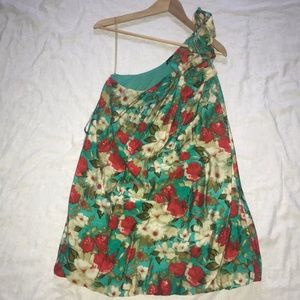 One shoulder floral dress